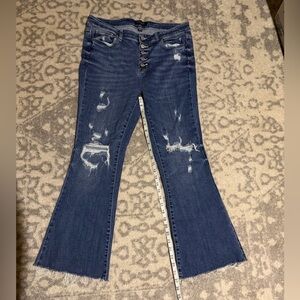 Judy Blue Dark Blue Distressed Flare Jeans
